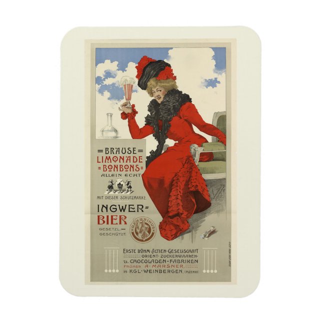 Deutscher Lemonade Bon Bons Vintag Style Magnet (Vertikal)