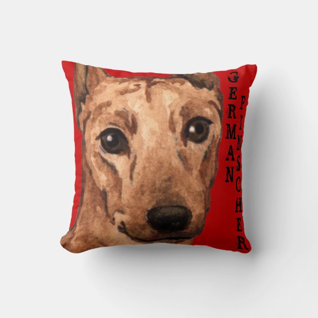 Deutscher Pinscher-Farbblock Kissen (Vorderseite)