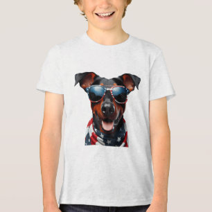 Deutscher Pinscher Hund 4. Juli American Independe Tri-Blend Shirt