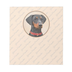 Deutscher Pinscher Malerei Originale Tierkunst Notizblock