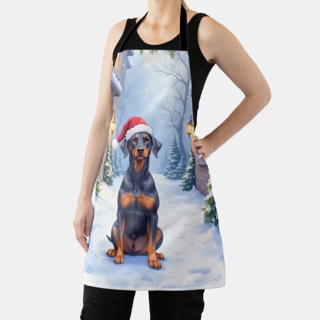 Deutscher Pinscher Schneehöfe Santa-Hut Schürze (InSitu)
