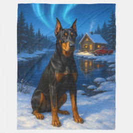 Deutscher Pinscher Urlaub Fleecedecke