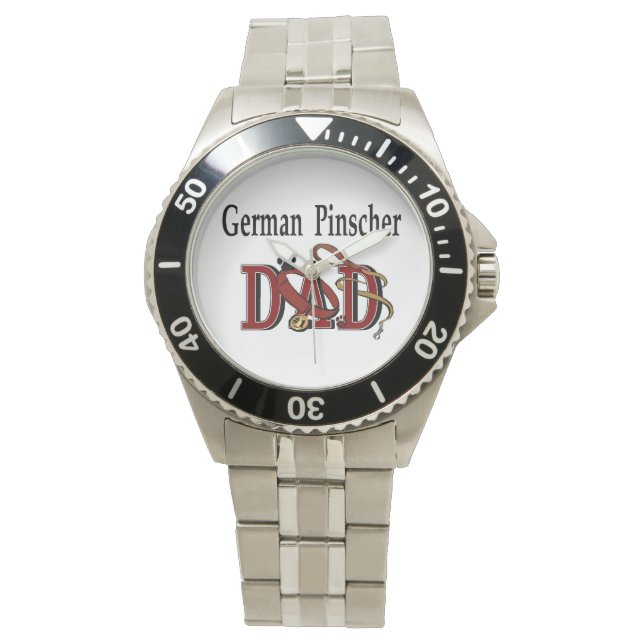 Deutscher Pinscher Vater Geschenke Armbanduhr (Vorderseite)
