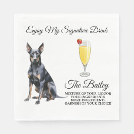 Deutscher Pinscher Wedding Signature Drink Napkins Serviette