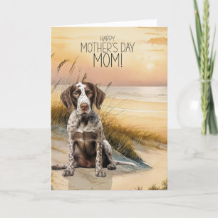 Deutscher Pointer-Hund Sonnenuntergang Strand Mutt Feiertagskarte