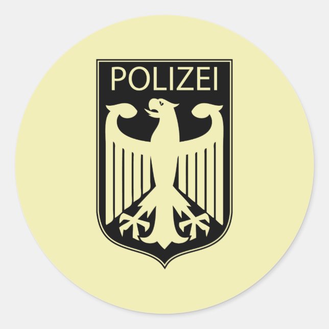 Deutscher Polizeiadler Runder Aufkleber (Vorderseite)