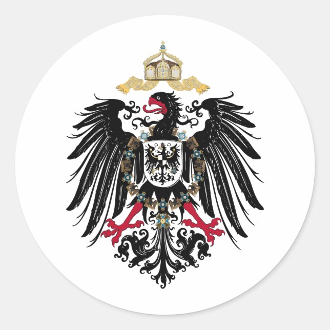 Deutscher Reichsadler Runder Aufkleber (Vorderseite)