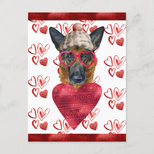 Deutscher Schäferherz Hund Lover Valentine Geschen Postkarte