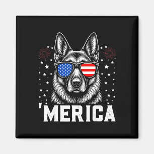 Deutscher Schäferhund 4. Juli Amerika USA-Flagge Magnet