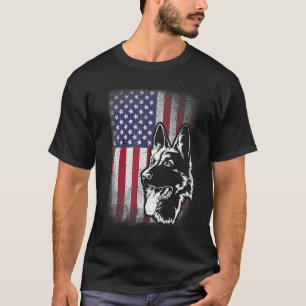 Deutscher Schäferhund 4. Juli Amerikanische Flagge T-Shirt