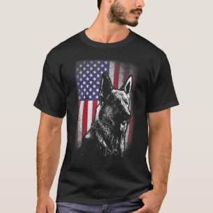 Deutscher Schäferhund 4. Juli Amerikanische Flagge T-Shirt