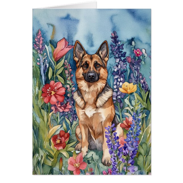 Deutscher Schäferhund - 5" x 7" Art Card (Vorne)