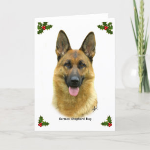 Deutscher Schäferhund 9B51D-11 Feiertagskarte