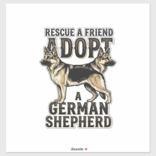 Deutscher Schäferhund Adoption Vintage Rettungshun Aufkleber