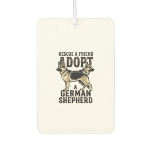 Deutscher Schäferhund Adoption Vintage Rettungshun Autolufterfrischer