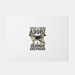 Deutscher Schäferhund Adoption Vintage Rettungshun Fußmatte