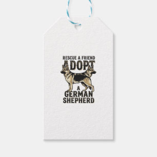 Deutscher Schäferhund Adoption Vintage Rettungshun Geschenkanhänger