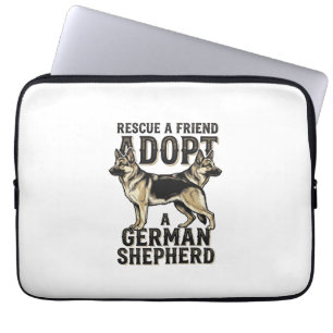 Deutscher Schäferhund Adoption Vintage Rettungshun Laptopschutzhülle