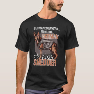 Deutscher Schäferhund ähnelt eher dem Besitzer des T-Shirt