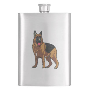 Deutscher Schäferhund Alsatian Flachmann