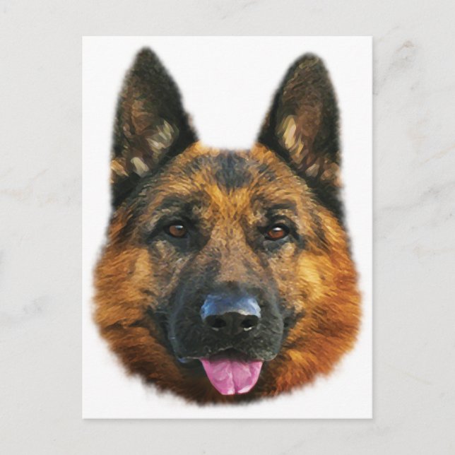 Deutscher Schäferhund Alsatian K-9 Hund Postkarte (Vorderseite)