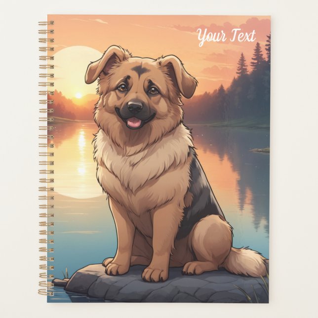 Deutscher Schäferhund am See Planer (Vorderseite)