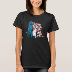 Deutscher Schäferhund Amerikanische Flagge 4. Juli T-Shirt