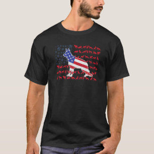 Deutscher Schäferhund Amerikanische Flagge 4. Juli T-Shirt