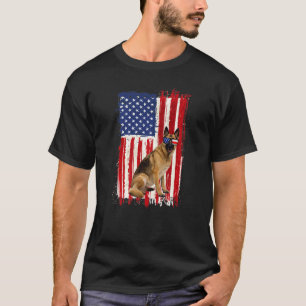 Deutscher Schäferhund Amerikanische Flagge Patriot T-Shirt