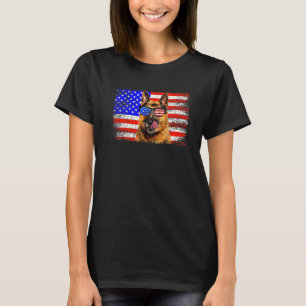 Deutscher Schäferhund Amerikanische Flagge USA Gro T-Shirt