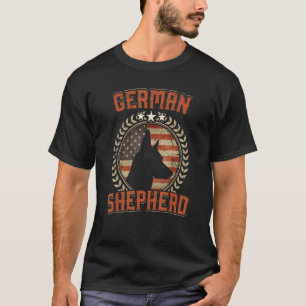 Deutscher Schäferhund Amerikanische Flagge Usa Pat T-Shirt
