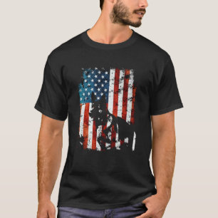 Deutscher Schäferhund Amerikanische Flagge USA Pat T-Shirt