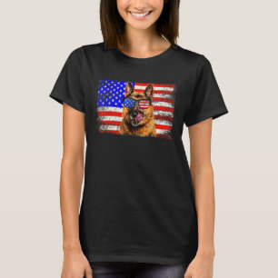 Deutscher Schäferhund Amerikanische Flagge USA Tol T-Shirt