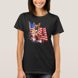 Deutscher Schäferhund Amerikanische Patriot Flagge T-Shirt