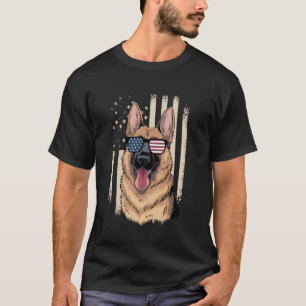 Deutscher Schäferhund Amerikanische Sonnenbrille F T-Shirt