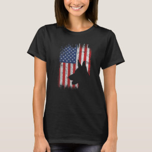 Deutscher Schäferhund Amerikanische USA-Flagge Pat T-Shirt