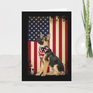 Deutscher Schäferhund Amerikanisches Flaggen-Shirt Karte