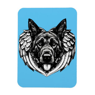 Deutscher Schäferhund Angel Hundeleiter Kunstbeisp Magnet