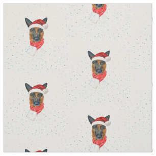 Deutscher Schäferhund Aquarell, Hunde-Rassen Weihn Stoff