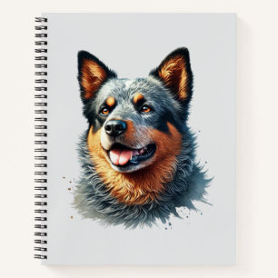 Deutscher Schäferhund-Aquarell-Porträt Notizbuch
