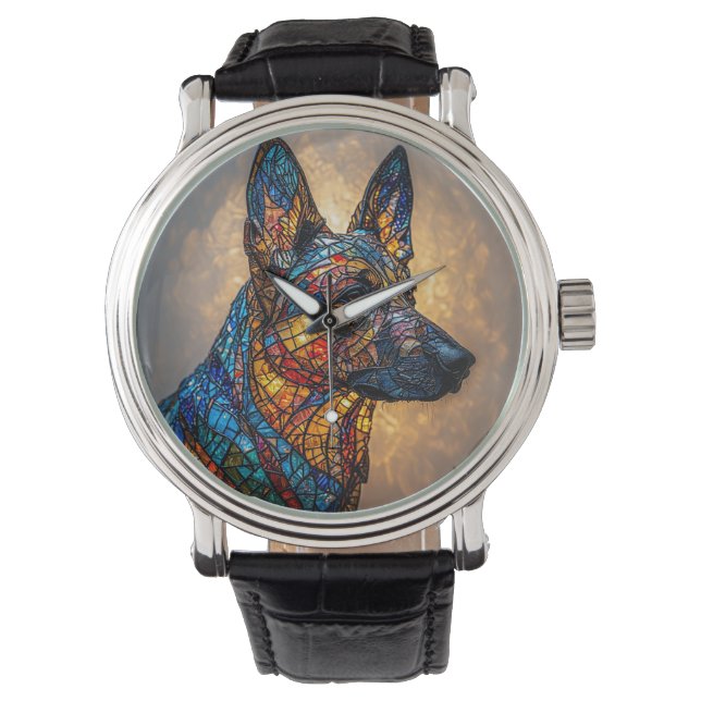 Deutscher Schäferhund Armbanduhr (Vorderseite)