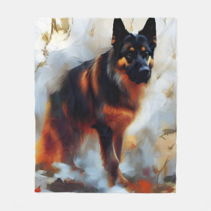 Deutscher Schäferhund Atemberaubend Portrait Fleecedecke