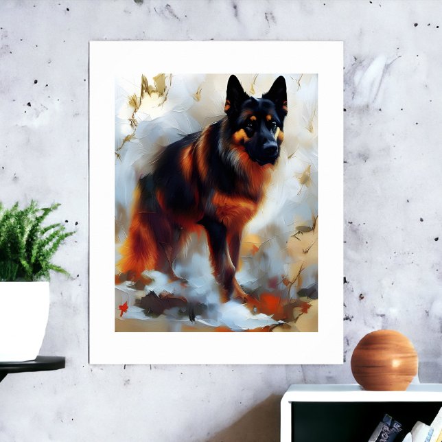 Deutscher Schäferhund Atemberaubend Portrait Poster (German Shepherd Dog Stunning Portrait Poster from Ricaso)