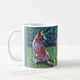 Deutscher Schäferhund auf dem Feld Tasse