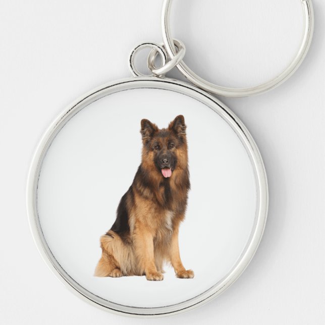 Deutscher Schäferhund, aufwickeln, gerade Design, Schlüsselanhänger (Vorne)