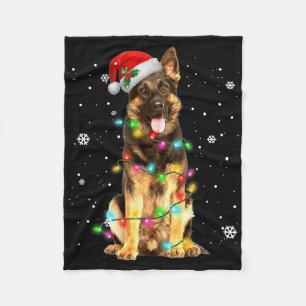 Deutscher Schäferhund Baum Weihnachten Xmas Hunde Fleecedecke