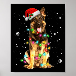 Deutscher Schäferhund Baum Weihnachten Xmas Hunde Poster