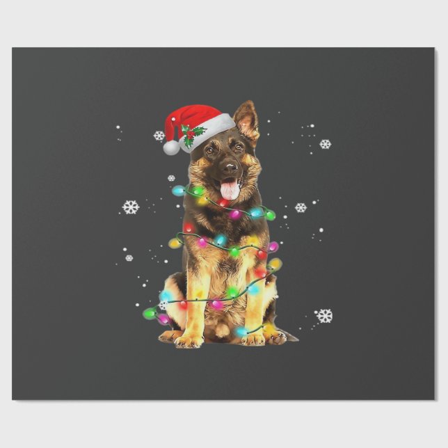 Deutscher Schäferhund Baum Weihnachtspulli Xmas Do Geschenkpapier (Flach)