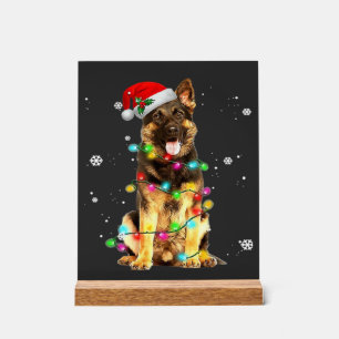 Deutscher Schäferhund Baum Weihnachtspullover Xmas Acrylschild