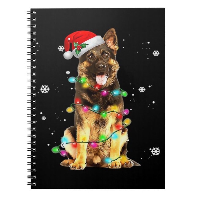 Deutscher Schäferhund Baum Weihnachtspullover Xmas Notizblock (Vorderseite)